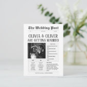 Foto-Hochzeit in Schwarz-Weiß Postkarte (Stehend Vorderseite)