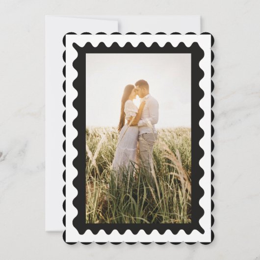 Foto-Hochzeit in Schwarz-Weiß Save The Date (Rückseite)