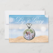 Foto-Hochzeit in Urlaubsort Dankeskarte (Vorderseite)