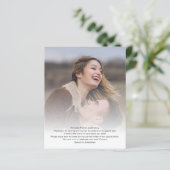 Foto Hochzeit in Urlaubsort Informationskarte (Stehend Vorderseite)