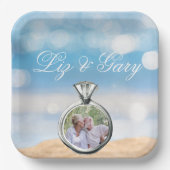 Foto-Hochzeit in Urlaubsort Pappteller (Vorderseite)