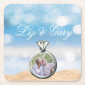 Foto-Hochzeit in Urlaubsort Rechteckiger Pappuntersetzer (Vorderseite)