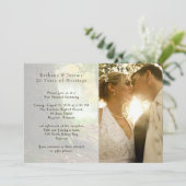 Foto Hochzeit Jahrestag Einladung (Stehend Vorderseite)