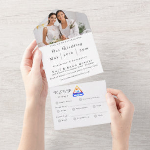 Foto Hochzeit-LGBTQ-Twin Flame- All In One Einladung
