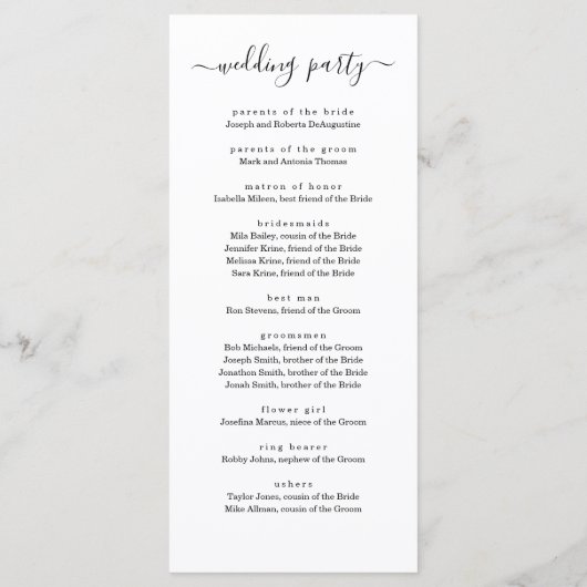 Foto Hochzeit Mass / Zeremonie Programm Fan (Rückseite)