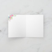 Foto Hochzeit mit Aquarellblumen Danke (Innenseite)