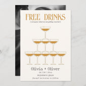 Foto-Hochzeit mit Cocktail-Drinks Save The Date (Vorne/Hinten)