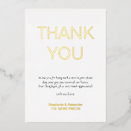 Foto Hochzeit mit einfachem Text Vielen Dank Folieneinladung