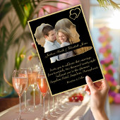 Foto-Hochzeit mit Gold Hearts und Groom Form Einladung