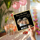 Foto-Hochzeit mit Gold Hearts und Groom Form Save The Date