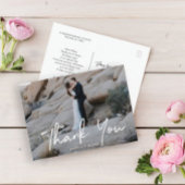 Foto Hochzeit mit Handschrift Danke Postcard Postkarte