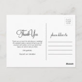 Foto Hochzeit mit Handschrift Danke Postcard Postkarte (Rückseite)