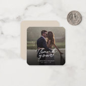 Foto-Hochzeit mit Handschrift Vielen Dank Mitteilungskarte (Vorderseite/Rückseite Beispiel)