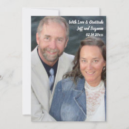 Foto-Hochzeit mit Haushaltshandschrift Vielen Dank Dankeskarte