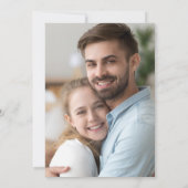 Foto Hochzeit mit hellgrauem, weißem, blumenfarben Einladung (Rückseite)