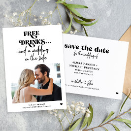 Foto-Hochzeit mit kostenlosen Getränken Save The Date