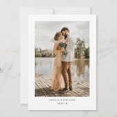 Foto-Hochzeit mit schwarzer Schrift Einladung (Rückseite)