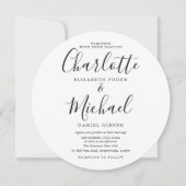 Foto-Hochzeit mit Schwarzweiß-Schrift Einladung (Vorderseite)