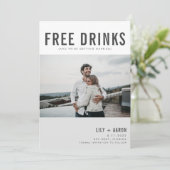 Foto Hochzeit mit sonnigen Gratisgetränken Save The Date (Stehend Vorderseite)