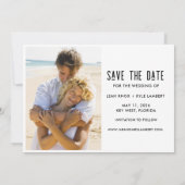Foto Hochzeit mit sonnigen Gratisgetränken Save The Date (Rückseite)