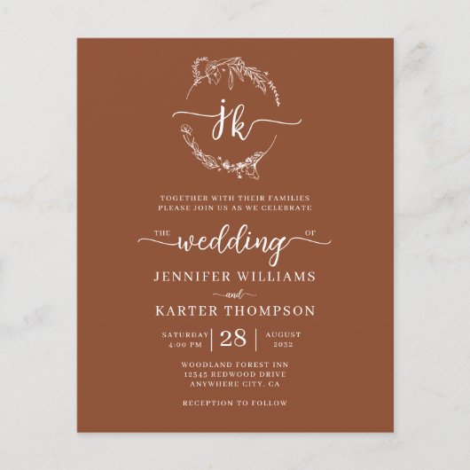 FOTO Hochzeit mit Terracotta Monogram (Vorderseite)