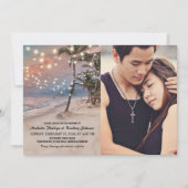 Foto Hochzeit mit Vintagen Strandlicht Einladung (Vorderseite)