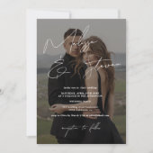 Foto Hochzeit mit weißen Namen Einladung (Vorderseite)