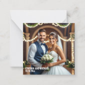 Foto Hochzeit Modernes Drehbuch Danke Karte Hinwei (Vorderseite)