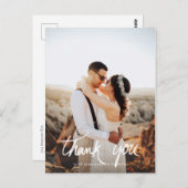 Foto Hochzeit oder Party Hand Writing Vielen Dank Postkarte (Vorne/Hinten)