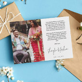 Foto Hochzeit per Hand schreiben Vielen Dank Dankeskarte