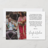 Foto Hochzeit per Hand schreiben Vielen Dank Dankeskarte (Rückseite)