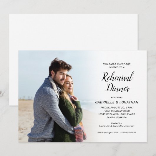 Foto Hochzeit Probe Dinner Einladung (Vorne/Hinten)