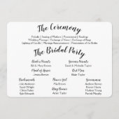 Foto Hochzeit Programm (Rückseite)