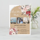 Foto Hochzeit rett Datum Einladung Karte (Stehend Vorderseite)