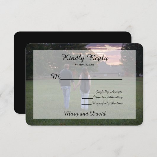 Foto Hochzeit RSVP Karte (Vorne/Hinten)