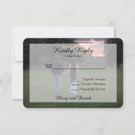 Foto Hochzeit RSVP Karte