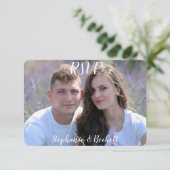 Foto Hochzeit RSVP Karte (Stehend Vorderseite)