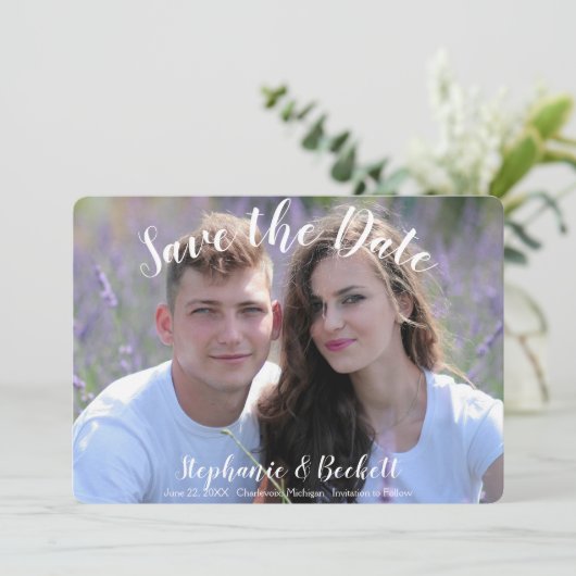 Foto Hochzeit Save The Date (Stehend Vorderseite)