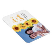 Foto Hochzeit Save the Date Gelbe Sonnenblume Magnet (Rechte Seite)