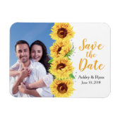 Foto Hochzeit Save the Date Gelbe Sonnenblume Magnet (Horizontal)