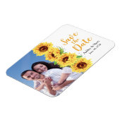 Foto Hochzeit Save the Date Gelbe Sonnenblume Magnet (Linke Seite)