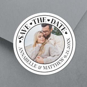 Foto Hochzeit Save The Date Runder Aufkleber