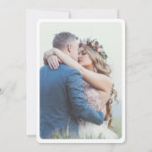 Foto Hochzeit schlicht elegant schwarz-weiß Einladung (Rückseite)