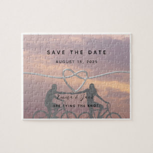 Foto-Hochzeit-Sparen Sie die Einladung zum Datum Puzzle
