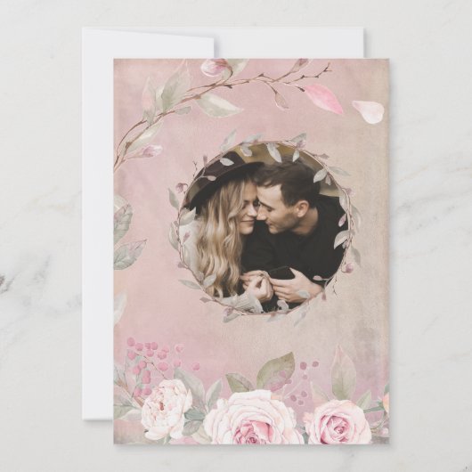 Foto Hochzeit speichern das Datum der Einladung (Rückseite)