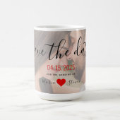 Foto Hochzeit speichern das Datum der Einladung Kaffeetasse (Mittel)