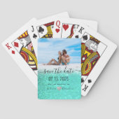 Foto Hochzeit speichern das Datum der Einladung Spielkarten (Rückseite)