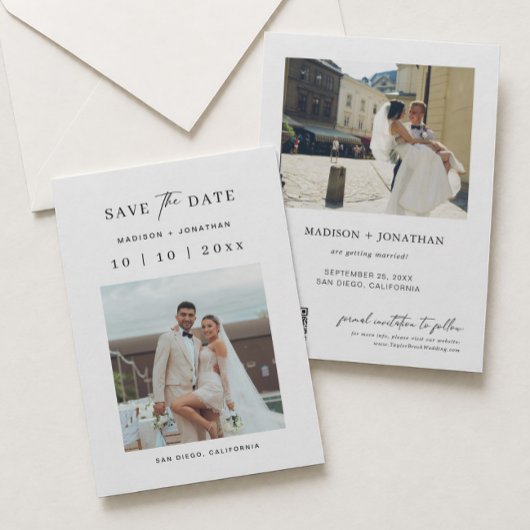 Foto Hochzeit speichern Sie das Datum Einladung