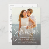 Foto Hochzeit Speichern Sie das Datum Postkarte ei (Vorne/Hinten)