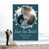 Foto Hochzeit speichert das Datum Goldene Herzen Save The Date